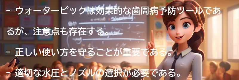 ウォーターピックの注意点の要点まとめ